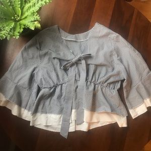 SHEIN plus size peasant blouse